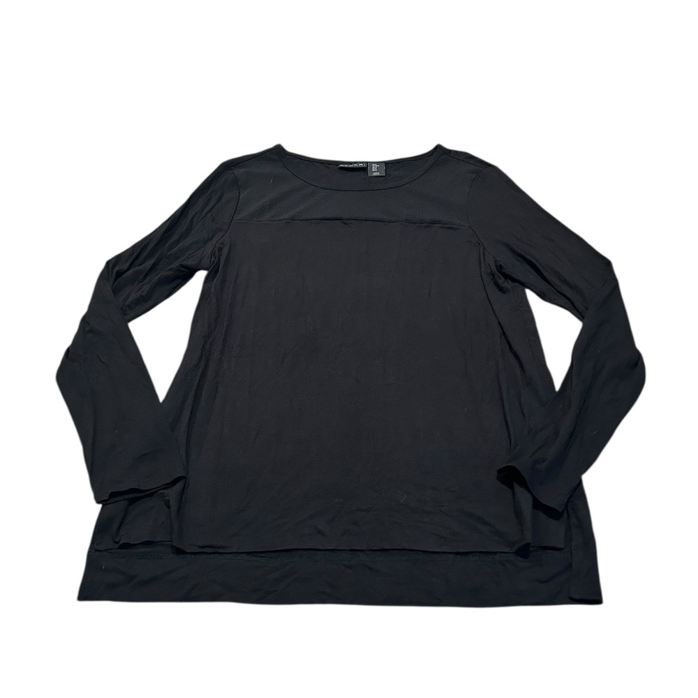 3/$15 TAHARI black top with mesh upper chest